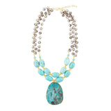 Baron Blue Turquoise Magnesite Pendant Statement Necklace - Barse Jewelry - Flyclothing LLC