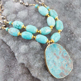 Baron Blue Turquoise Magnesite Pendant Statement Necklace - Barse Jewelry - Flyclothing LLC