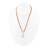 Basic Blue Larimar and Sterling Silver Pendant Leather Necklace - Barse Jewelry - Flyclothing LLC