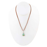 Basic Turquoise and Sterling Silver Pendant Leather Necklace - Barse Jewelry - Flyclothing LLC