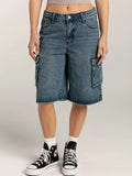 Mid-Rise Waist Denim Shorts with Pockets - Trendsi - Flyclothing LLC