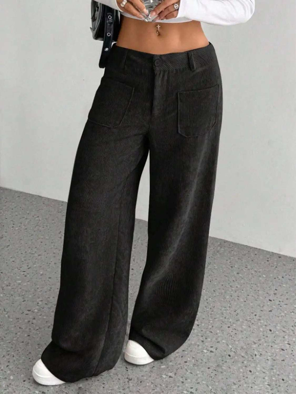 Wide Leg Pants with Pockets - Trendsi - Flyclothing LLC