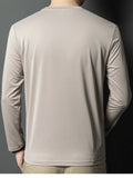 Men's Plus Size Round Neck Long Sleeve T-Shirt - Trendsi - Flyclothing LLC