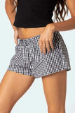 Plaid Elastic Waist Shorts - Trendsi - Flyclothing LLC