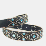 Rhinestone PU Leather Belt - Trendsi - Flyclothing LLC