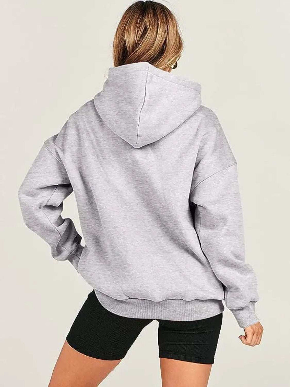 Dropped Shoulder Long Sleeve Hoodie - Trendsi - Flyclothing LLC