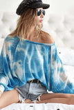 BiBi Tie Dye Hacci Top with Contrast Stitching Detail - Trendsi - Flyclothing LLC