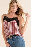 And The Why Stripe Print with Lace Cami - Trendsi - Flyclothing LLC