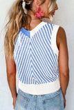 Striped Contrast V-Neck Sweater Vest - Trendsi - Flyclothing LLC
