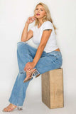 bytos Full Size Distressed High Rise Straight Jeans - Trendsi - Flyclothing LLC