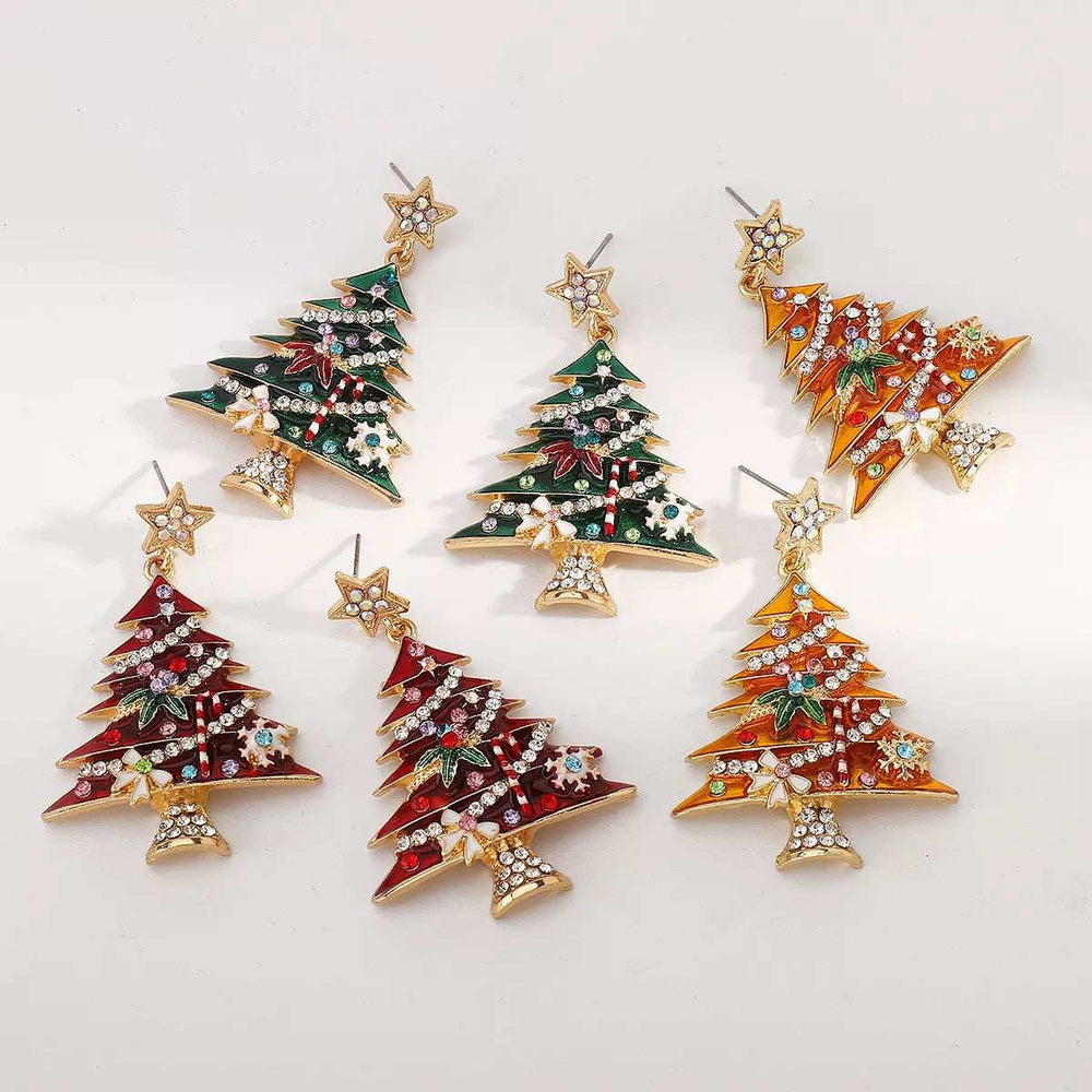 Christmas Tree Dangle Earrings - Trendsi - Flyclothing LLC