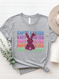HAPPY EASTER Round Neck Short Sleeve T-Shirt - Trendsi - Flyclothing LLC