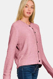 Zenana Button Down Long Sleeve Sweater Cardigan - Trendsi - Flyclothing LLC