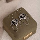Halloween Alloy Heart Skull Earrings with Chain Detail - Trendsi - Flyclothing LLC