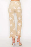 RISEN Full Size High Rise Star Printed Frayed Hem Jeans - Trendsi - Flyclothing LLC