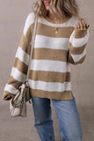 Color Block Round Neck Sweater - Trendsi - Flyclothing LLC