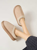 Faux Fur Suede Platform Slippers - Trendsi - Flyclothing LLC