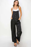 HYFVE Half Button Sleeveless Straight Jumpsuit - Trendsi - Flyclothing LLC