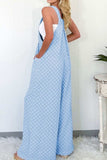 Checkered Pocketed Wide Leg Overalls - Trendsi - Flyclothing LLC