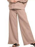 Zenana Scuba Collared Pullover and Pants Set - Trendsi - Flyclothing LLC