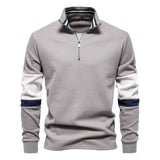 Men's Color Block Long Sleeve Polo - Trendsi - Flyclothing LLC