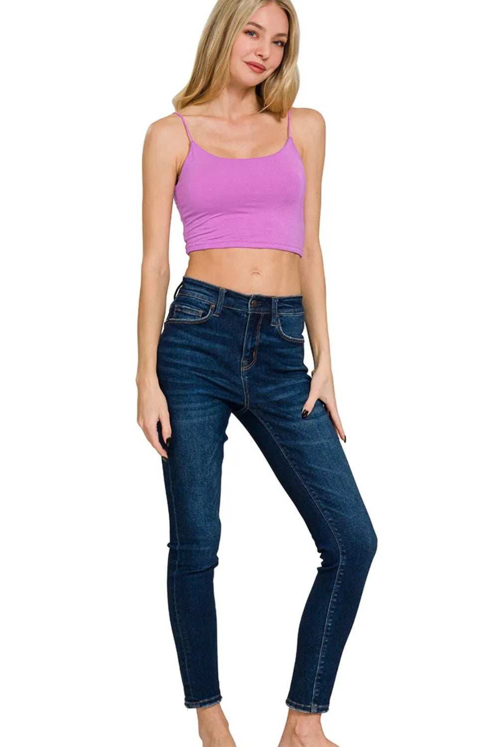 Zenana Double Layered Spaghetti Bra Cami - Trendsi - Flyclothing LLC