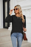 Round Neck Long Sleeve T-Shirt - Trendsi - Flyclothing LLC