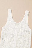 Hollowed Knit V Neck Drawstring Sweater Vest - Trendsi - Flyclothing LLC