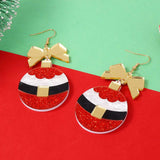 Christmas Dangle Earrings with Bow - Trendsi - Flyclothing LLC