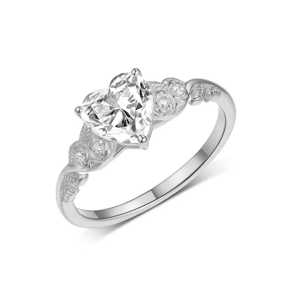1.5 Carat Moissanite 925 Sterling Silver Heart Ring - Trendsi - Flyclothing LLC