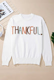 THANKFUL Round Neck Long Sleeve Knit Top - Trendsi - Flyclothing LLC