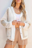 Drawstring Color Block Long Sleeve Jacket - Trendsi - Flyclothing LLC