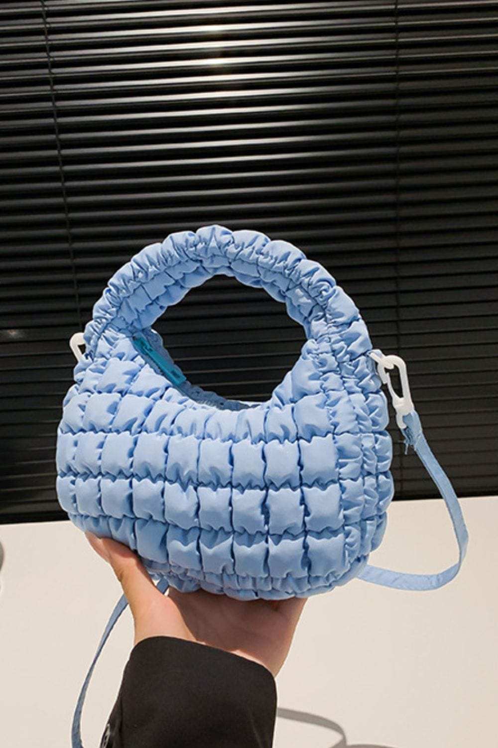 Quilted Puffy Removable Strap Crossbody Bag - Trendsi - Flyclothing LLC