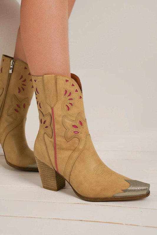 Beast Fashion Cut-Out Floral Embroidery Boots - Trendsi - Flyclothing LLC
