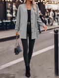 Textured Button Down V-Neck Long Sleeve Cardigan - Trendsi - Flyclothing LLC