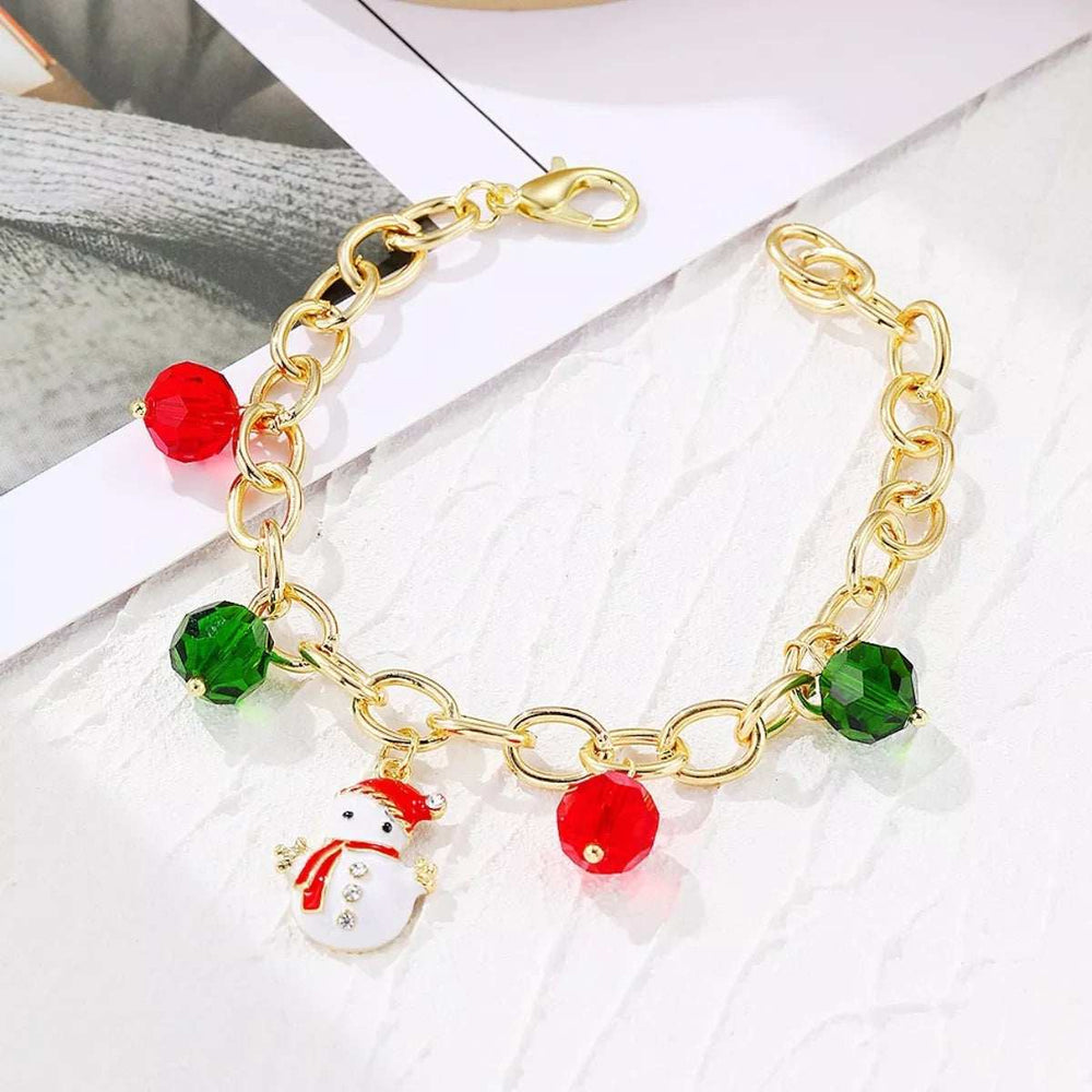 Christmas Santa Snowman Bracelet with Colorful Crystal - Trendsi - Flyclothing LLC
