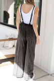 Frayed Exposed Seam Wide Leg Denim Overalls - Trendsi - Flyclothing LLC