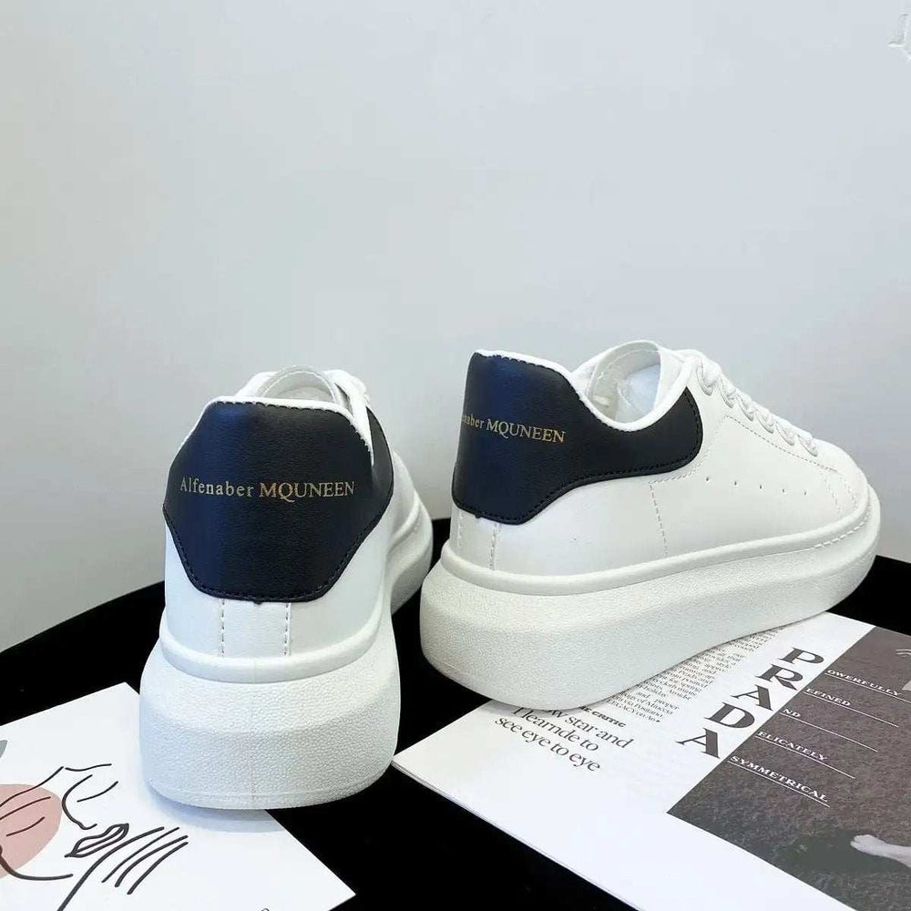 PU Leather Lace Up Round Toe Platform Sneakers - Trendsi - Flyclothing LLC