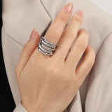 Titanium Steel Multi-Layered Ring - Trendsi - Flyclothing LLC