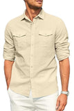 Men's Plus Size Button Down Collared Neck Long Sleeve Shirt - Trendsi - Flyclothing LLC
