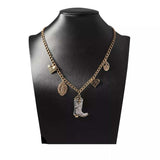 18K Gold-Plated Boots Charm Necklace - Trendsi - Flyclothing LLC