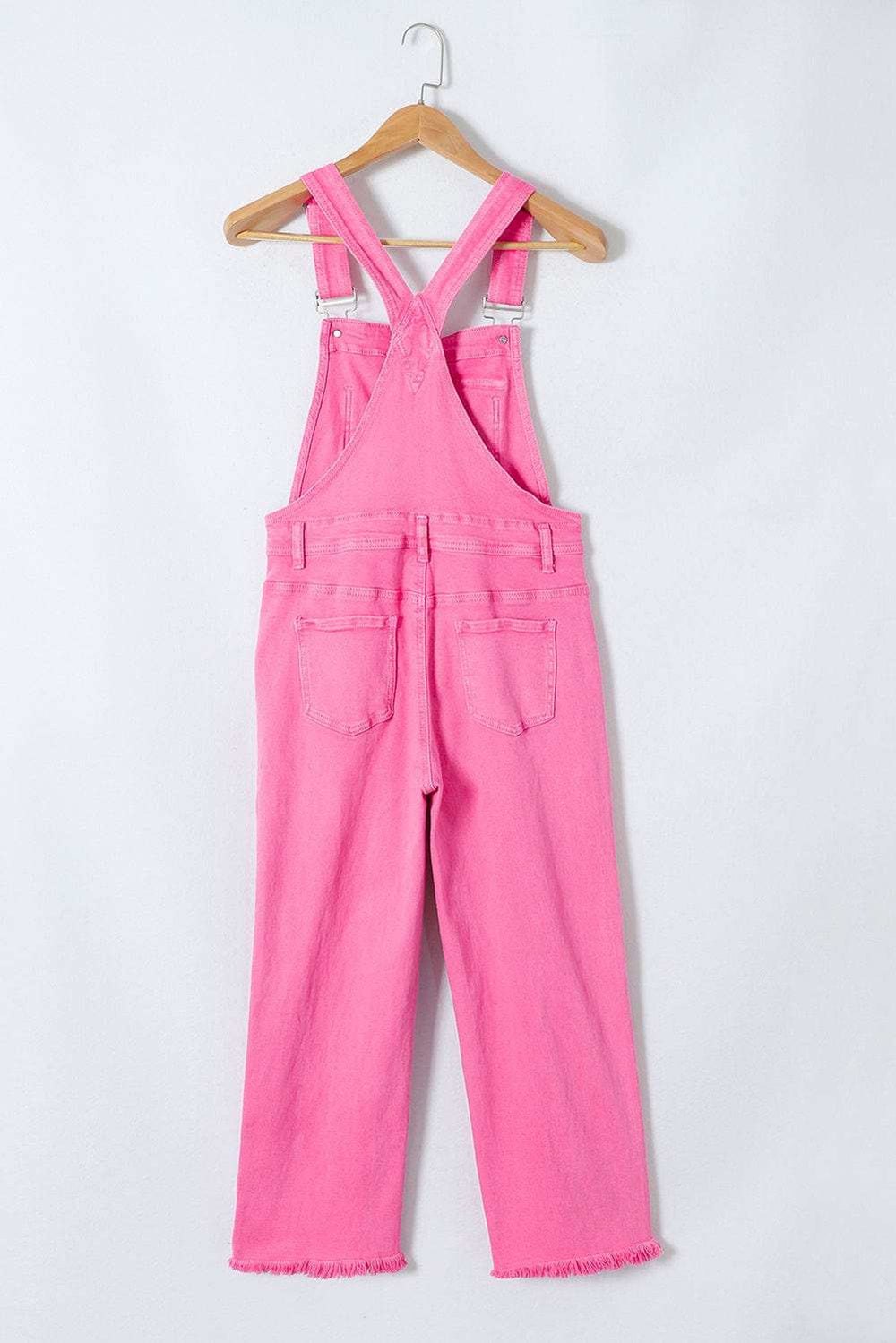 Distressed Pocketed Wide Strap Denim Overalls - Trendsi - Flyclothing LLC