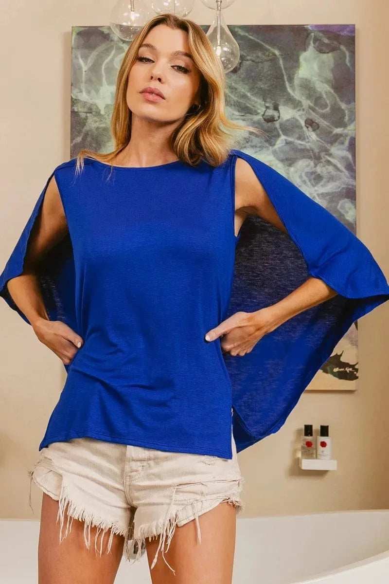 BiBi Fold Over Back Detailed Top - Trendsi - Flyclothing LLC