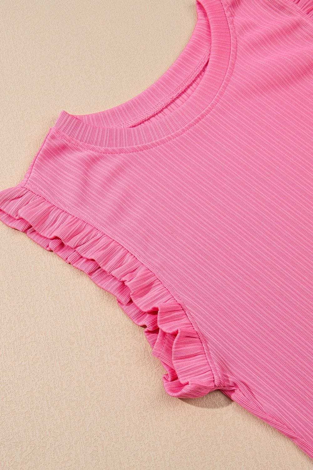 Ruffle Trim Round Neck Top and Drawstring Skirt Set - Trendsi - Flyclothing LLC