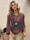 Round Neck Long Sleeve Cover-Up - Trendsi - Flyclothing LLC