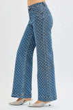RISEN High Rise Wide Leg Bow Embroidered Jeans - Trendsi - Flyclothing LLC