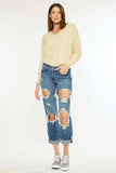 Kancan Distressed Mid Rise True Boyfriend Jeans - Trendsi - Flyclothing LLC