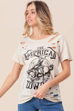 BiBi Cotton Slub Laser Top American Cow Boy Graphic - Trendsi - Flyclothing LLC