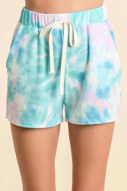 BiBi Tie Dye Print Casual Shorts with Twill - Trendsi - Flyclothing LLC