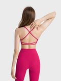 Millennia Crisscross Back Scoop Neck Active Cami with Detachable Chest Pads - Trendsi - Flyclothing LLC